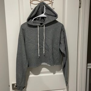 Wild fable grey cropped sweater with hood